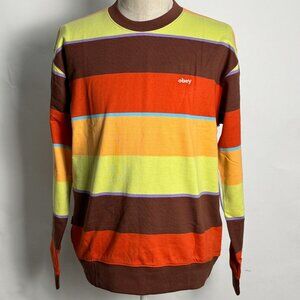 Obey Crew Sweatshirt "Resol" Sepia/Multi Stripe
